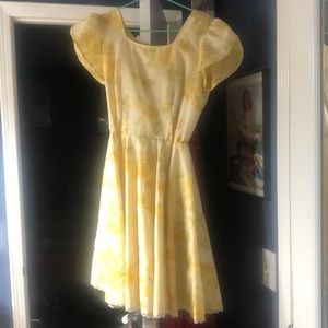 Vintage yellow gingham and flower dress